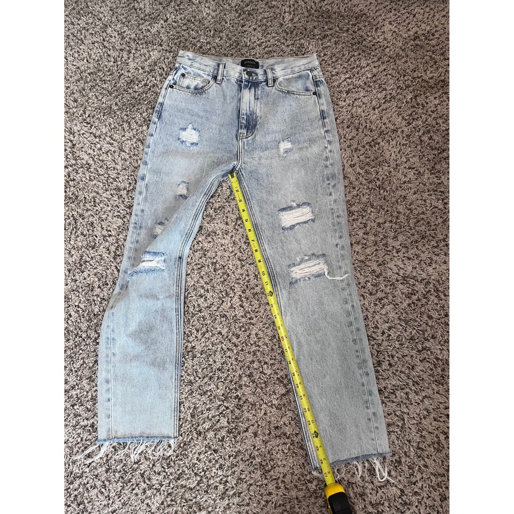 Bardot Light Wash Distressed High Rise Straight Leg Jeans Size 26 US 4 91237PB - Picture 4 of 6